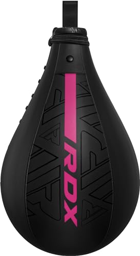 RDX Speed Bag Boxing Ball, Maya Hide Leather Dodge Striking Target with Additional Bladder, MMA Muay Thai Punching Workout Kicking Martial Arts Training Home Gym Exercise Speedball