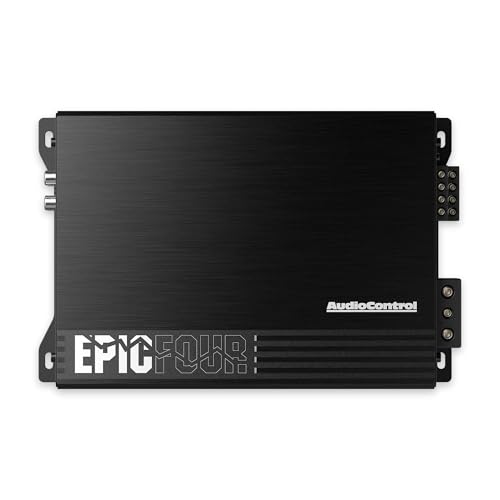 AudioControl EPICFOUR Epic Series 800 Watt RMS Compact 4-Channel Car Audio Amplifier 200x4 @ 2 Ohms, Class D, High Pass Filter, Smart Auto Protection