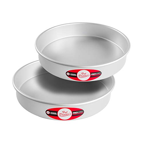 Fat Daddio's Anodized Aluminum Round Cake Pans, 2 Piece Set, 10 x 2 Inch