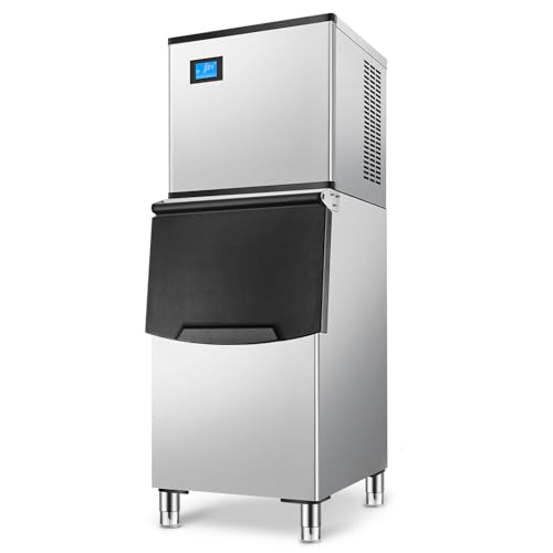 VEVOR Commercial Ice Maker Machine, 300LBS/24H Ice Making Machine with 250LBS Large Storage Bin, Auto Self-Cleaning Ice Maker Machine with Touchscreen for Bar Cafe Restaurant Business Commercial