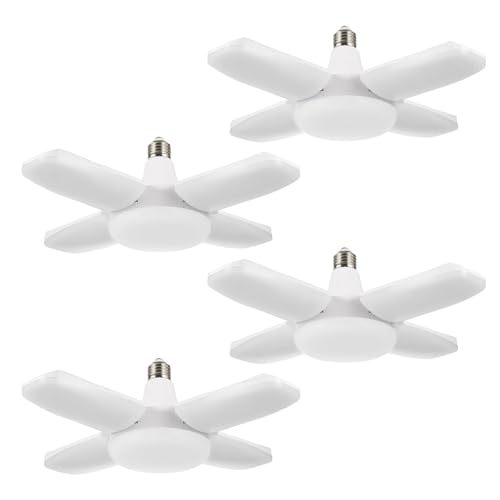 YWD 4 Pack Motion Sensor Garage Light, E26/E27 Screw-in Fixed Frequency Radar Led, Ceiling Mount LED Motion Activated Light for Garage/Shop/PorchLM 6500K