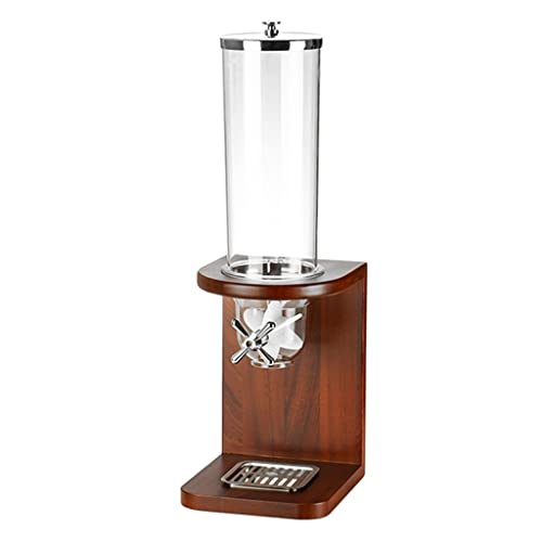 Dry Food Cereal Dispenser, Airtight Kitchen Storage with Wood Base(per can 4L), Can Hold Nuts, legumes, Candy, Snacks, for Home Office Hotel Commercial Bar (Color : Brown, Size : 4L)