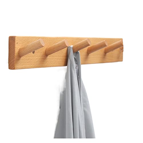 MOOWI Coat Hooks Nordic Wood Wall Hook Bedroom Decor Hooks Door Hooks Bathroom Towel Rack Coat Bags Storage Shelf Clothes Hanger Hook Wood Hook Home Storage Hooks(Color:Wood 5 Hooks), WANGJIANJUN2023