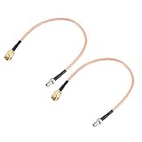 uxcell SMA Male to TS9 Male RG316 Coaxial Cable Antenna Cable 0.66 ft 2pcs