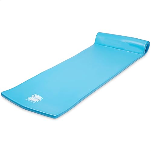 TRC Recreation Splash 1.25" Thick Foam Pool Float Lounger w/ Headrest for Lounging & Sunbathing in Swimming Pools, Beaches & Lakes, 70" x 26"