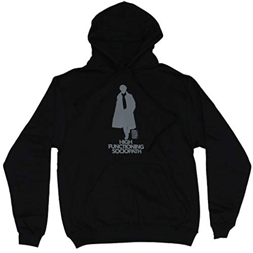 Isaac Morris Sherlock (BBC) Mens Hoodie Sweatshirt - High Functioning Sociopath Silhouette (Small) Black