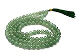 Green Aventurine Buddhist Prayer Beads Japa Mala with 108 Meditation Beads (Without Knots)