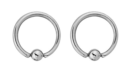 Forbidden Body Jewelry Stainless Steel Captive Bead Ring, Hoop Cartilage, 14g 10mm Every-Day Surgical Steel Ring Body Piercing Hoops 3mm Balls