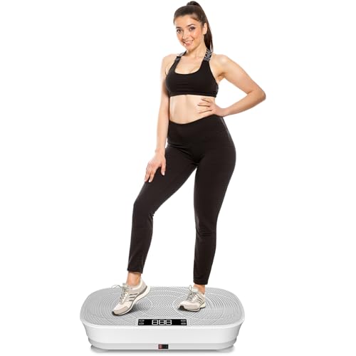 Vibration Plate Exercise Machine for Lymphatic Drainage - 400LBS Capacity Whole Body Vibration Platform with 99 Speeds & Bluetooth Music, Home Gym Equipment for Weight Loss & Fitness