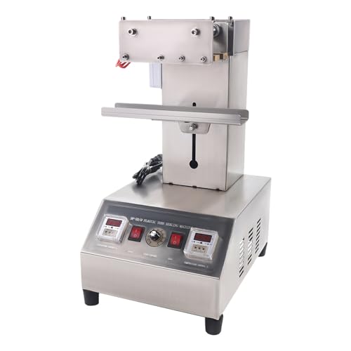 Pneumatic Tube Sealing Machine DF-20 Thermoplastic Bags Sealer Electric Heating Stainless Steel Anti-rust and Anti-corrosion for Sealing Packaged Tubes for Cosmetic Medicine Food and Toothpaste 110V