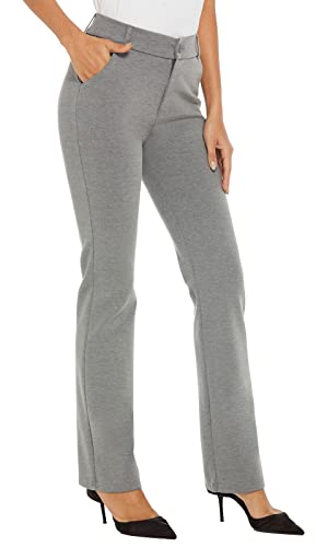 iChosy Women's Ease into Comfort Barely Bootcut Stretch Dress Pants Grey29 12