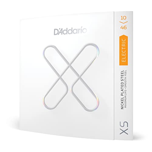 D'Addario Guitar Strings - XS Nickel Coated Electric Guitar Strings - XSE1046 - Maximum Life with Smooth Feel & Exceptional Tone - For 6 String Guitars - 10-46 Regular Light