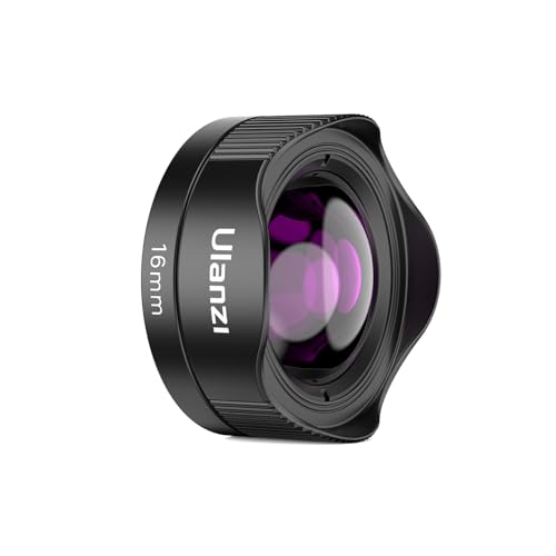 ULANZI CL-005 110° Wide Angle Phone Lens, HD 16mm Phone Camera Lens for 17mm Thread, Compatible with iPhone Samsung Smartphone Cage Case with 17mm Adapter
