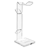 GeekDigg Headphone Stand Gaming Headset Holder For Desk Cable Organizer & Cellphone Stand for All Headphones Size headphone Holder Set for Gaming PC Accessories Gaming Station Transparent