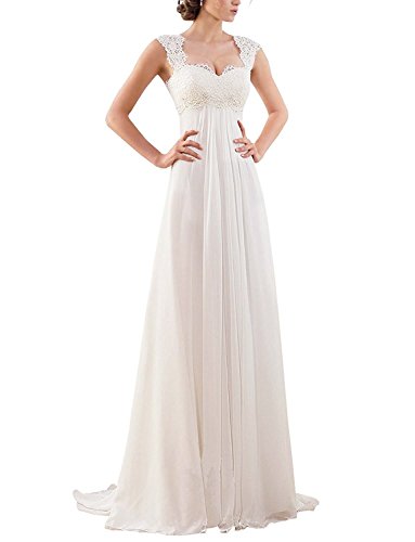 Wedding Dresses for Bride 2023 US 8 Ivory Lace Bridal Gowns for Civil Wedding for Beach Wedding