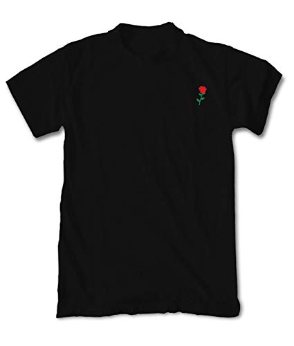 Riot Society - Rose Embroidered Short Sleeve Men's T-Shirt - Black, Small