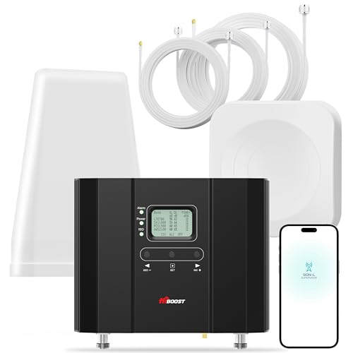 Cell Phone Booster Cover 6000 sq ft, Boost 5G 4G LTE Signal for All US Carriers, Cell Phone Signal Booster for Home Office, APP Support, FCC Approved