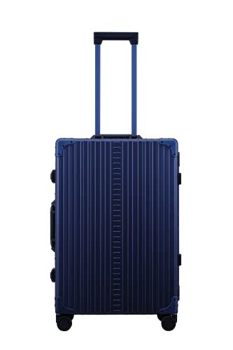All Aluminum Lightweight 26" Premium Checked Bag Luggage with Suiter, Hardshell Suitcase w/Spinner Wheels, TSA-Approved, Heavy Duty Roller for International Travel and Business Flight (Sapphire)