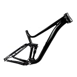 BSFHQS Full Suspension Mountain Bike Frame 27.5er 29er Aluminium Alloy Disc Brake Bike Frame 16" DH/AM Softtail Frame 12 * 148mm Thru Axle Boost Frame with Shock Absorber(Black A)