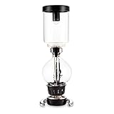 Yama Glass Tabletop Siphon Coffee Maker I Syphon Brewer with Vacuum Technology I Hand Blown Durable Borosilicate Glass for Cleanest Brew I Alcohol Burner I Makes 5 Cups (15-20oz) I, 20-Ounce, Clear