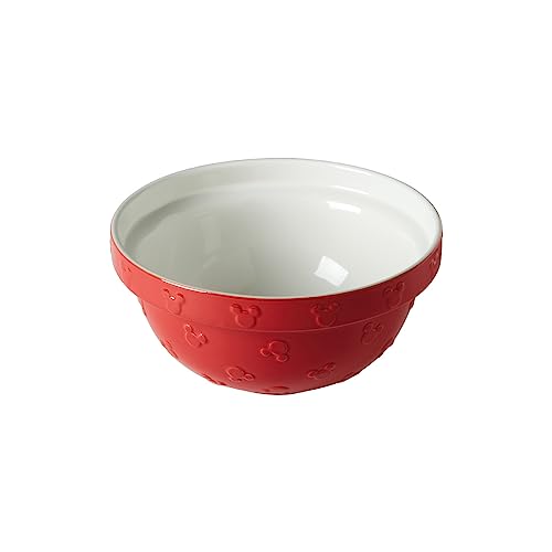 PRESTIGE New Disney Bake with Mickey Mouse Ceramic Mixing Bowl - Red Mixing Bowls For Baking, 23cm x 12cm