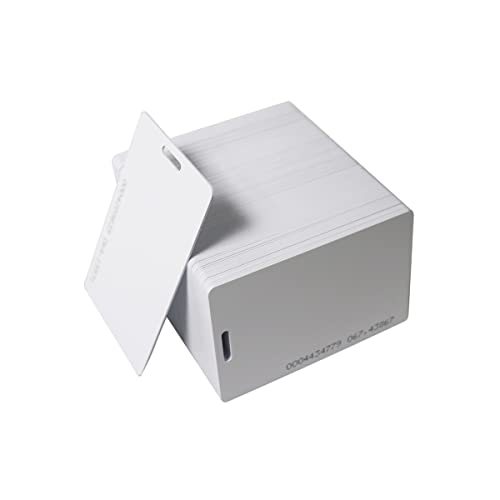 Getmorv 100 PCS 125KHz RFID Proximity ID Cards with Slot Hole Punch Key Token Tag Card for Entry Access Control System for Electronic Door Cabinet Lock EM4100 TK4100, Read Only