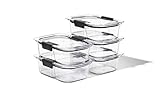 Rubbermaid Brilliance Meal Prep Containers, 2-Compartment Food Storage Containers, 2.85 Cup, 5-Pack