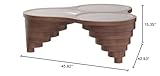 by Papella Design, Natural Walnut Veener Coffee Tables for Living Room, Rustic Table, Mesa De Centro para Sala, Center Table, Glass Table top, Walnut Color (Life, Life)