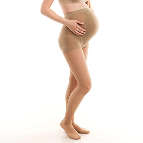 GABRIALLA Premium Sheer Maternity Pantyhose for Women - Graduated Compression 20-22 mmHg, Comfortable and Breathable Panty Hose, Ideal Maternity Shapewear for Under Dresses, Closed Toe