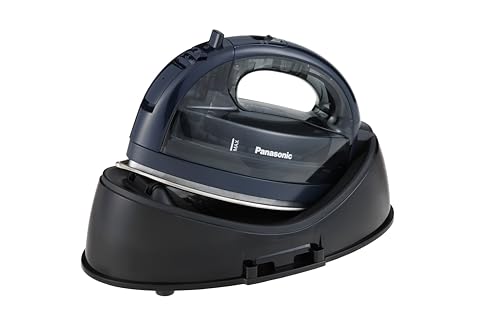 Panasonic NI-WL700A Cordless Steam/Dry Iron, 1500W Wide Stainless Steel Plate, Blue