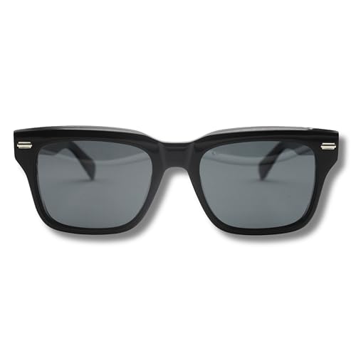 KIAURA EICHLER Premium UV400 Polarized Sunglasses, XL & Original Sizes, Shape Memory Acetate Frames, Scratch-Resistant Lenses, Flexible Spring Hinges, Black Crystal