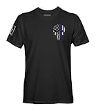 Fantastic Tees Thin Blue Line Law Enforcement Police Officer Patriotic Skull Men's T Shirt (Black, 4XL)