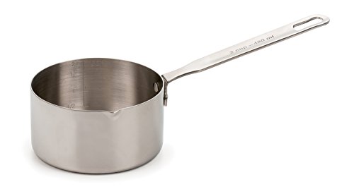 RSVP International Endurance Stainless Steel Measuring Pan Scoop, 2 Cups | Dry or Liquid | Baking or Cooking | Perfect for Feeding Pets, Cat Dog Food, Bird Seed, etc. | Dishwasher Safe