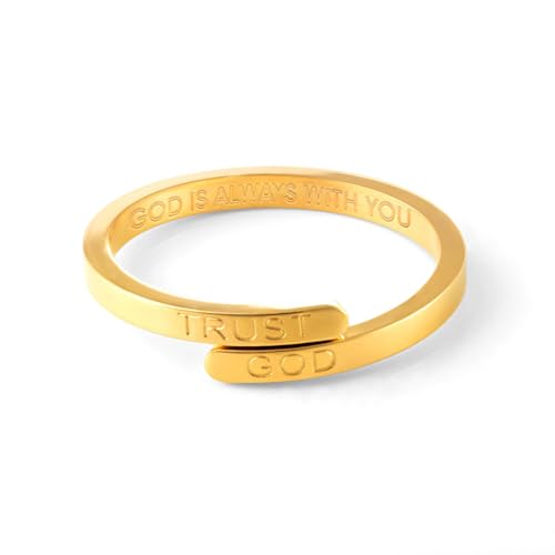 TRUST GOD GOLD RING with GIFT BOX (Adjustable)