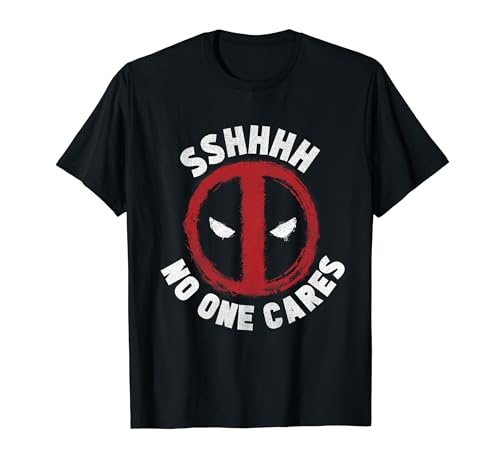 Marvel Deadpool Sshhhh No One Cares Logo T-Shirt
