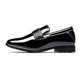 Bruno Marc Boys Dress Shoes Slip-on Loafers Formal Tuxedo Shoes,Size 13 Little Kid,Bright Black,SBLS2340K