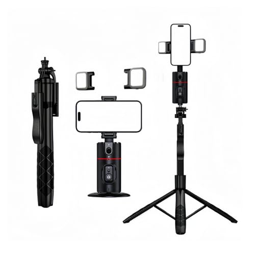 Auto Face Tracking Tripod Remote Control,Smart Tracking Phone Holder,360° Rotation Face Body Phone Camera Mount Gesture Control with Tripod Stand for Live Streaming Video,Chat Face time，Meeting