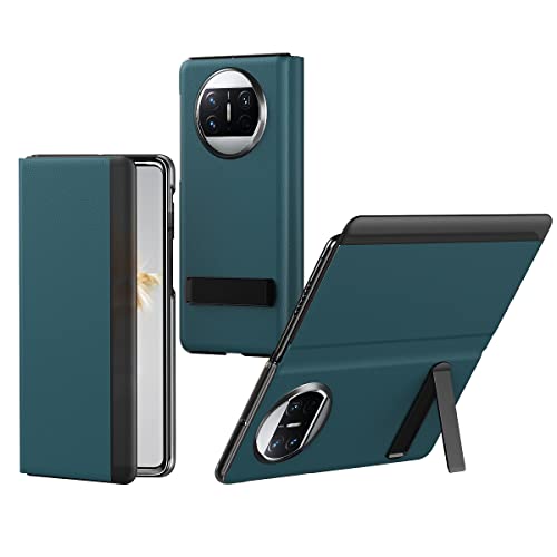COQUE Case for Huawei Mate X3 Mobile Phone Holster with Bracket Function,All-Inclusive Protection Smart Window Flip Phone Cover-Green