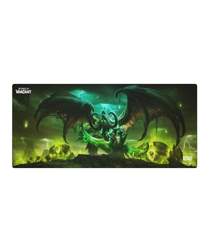 World of Warcraft Illidan Gaming Mouse Pad, Computer Mouse Mat, Flat Stitched Edge, Non-Slip Rubber Base, Gamers & Office Use, 35 x 16 - Officially Licensed