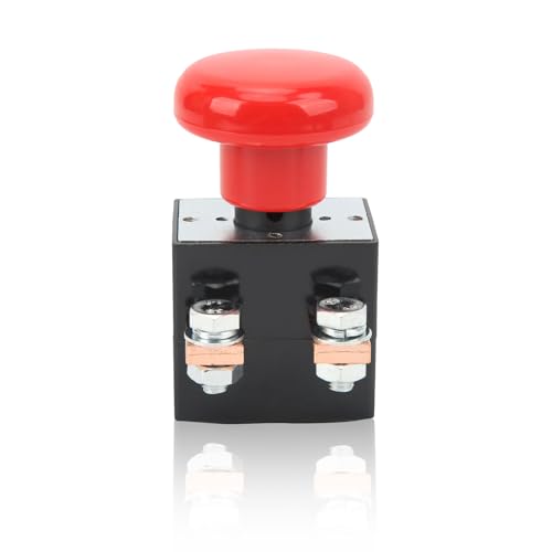 50mm Red Emergency Stop Push Button Switch IP67 Waterproof 220‑250A 12‑220V for Vehicles Forklifts