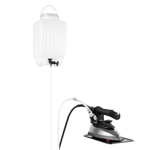 Gravity Feed Steam Iron for Clothes, 110 Volt Commercial Electric Clothes Iron Set with 3 Liters Hanging Bottle, For Garment Factories, Clothing Stores, Dry Cleaners, Hotels