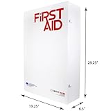 OSHA & ANSI 5 Shelf Industrial First Aid Cabinet with Pocket Liner, 200 Person, 1890 Pieces, 2015 Class A+, Types I & II, Made in USA by Urgent First Aid™ with extra content & NEW ANSI First Aid Guide