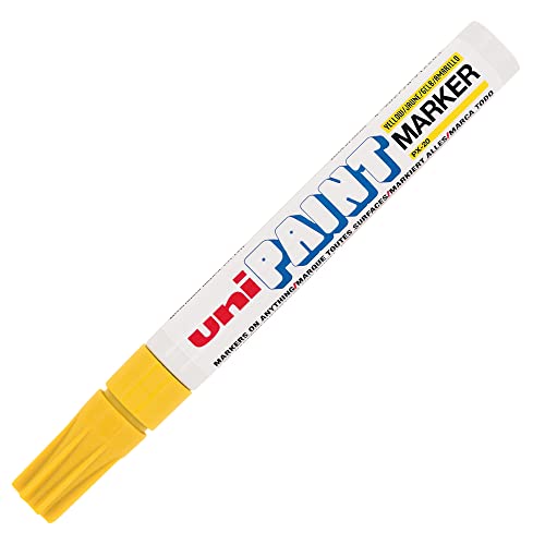 Uni-Ball 489371 Paint Marker Bullet Tip Medium Point Px20 Line Width 2.2-2.8mm Yellow Ref 9001926 [Pack 12]