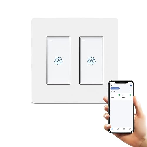 Touch 2 Gang Smart Light Switch - WiFi Compatible with Alexa & Google Home, No Hub Required