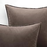 MIULEE Pack of 2 Decorative Velvet Throw Pillow Cover Soft Pillowcase Solid Square Cushion Case for Sofa Bedroom Car 24x24 Inch 60x60 Cm Dark Coffee