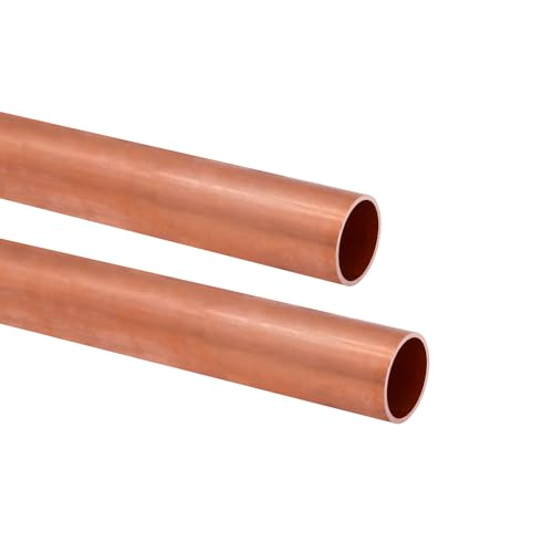 YTKavq 3/4"OD Copper Pipe, 1 mm Wall Thickness 12" Length Copper Round Tube Widely used in various industrial applications,Note that oxidation is normal, not rust.(2 Pcs)