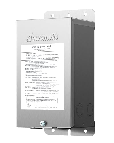DEWENWILS 300W Low Voltage Pool Light Transformer, 120V AC to 12V/13V/14V AC, Multi-tap Safety Transformer for Pool Lighting, Spa, Underwater Fountain Lights, Outdoor Landscape Lights, UL Listed