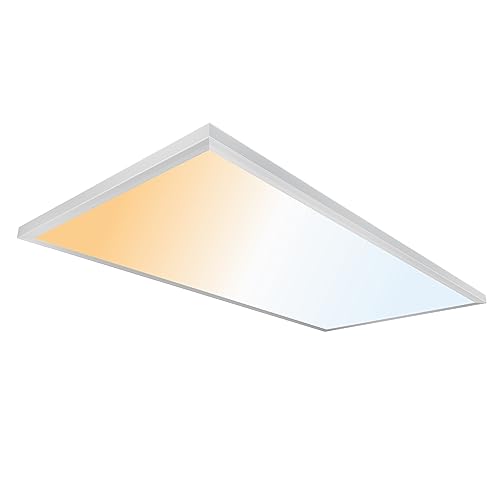 Ultralux 2x4 ft Surface Mount Ceiling Light Panel – Slim, Edge Lit, Flush Mount Flat Panel for Kitchen, Home & Office - TRIAC Dimmable, 3CCT Adjustable Color Temperature (Matte White, 1 Pack)