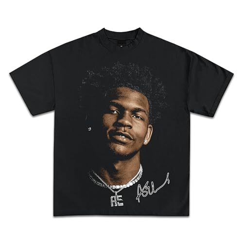 Pop Culture Vintage Graphic T-Shirt Collection | Rap Basketball Streetwear Hip-Hop Y2K | Premium Quality Heavyweight Shirt (US, Alpha, Small, Regular, Regular, Edwards/Black)