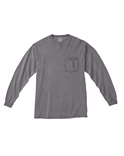 Comfort Colors mens 6.1 oz. Long-Sleeve Pocket T-Shirt(C4410)-GRAPHITE-M